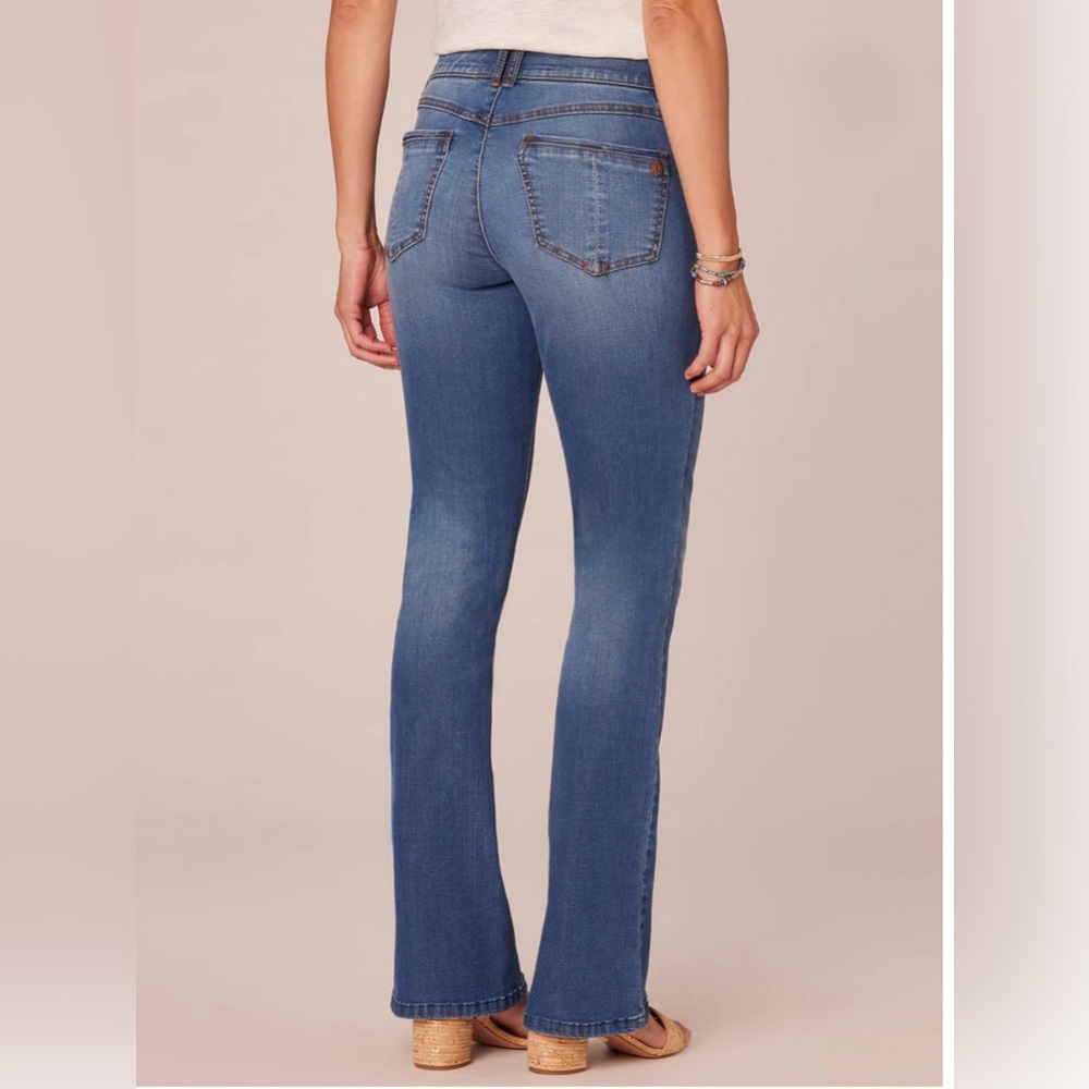 Democracy "Ab"solution® Artisanal Blue Denim Itty Bitty Bootcut Jeans Size 6 - Picture 2 of 7